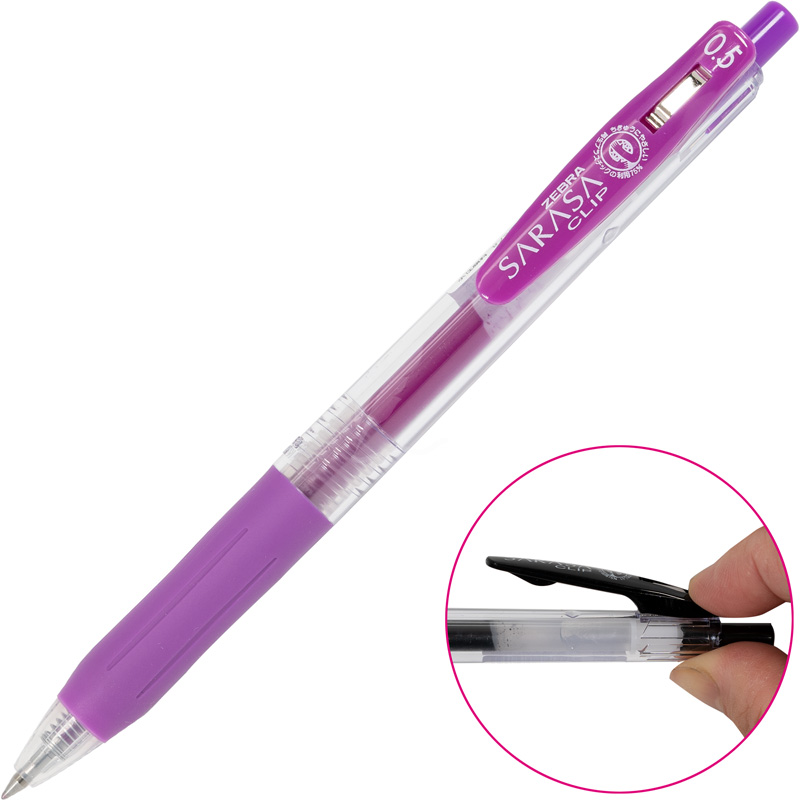 Penna A Sfera ZEBRA Sarasa Clip 0,5 Mm – Grigio, Inchiostro Gel Giapponese