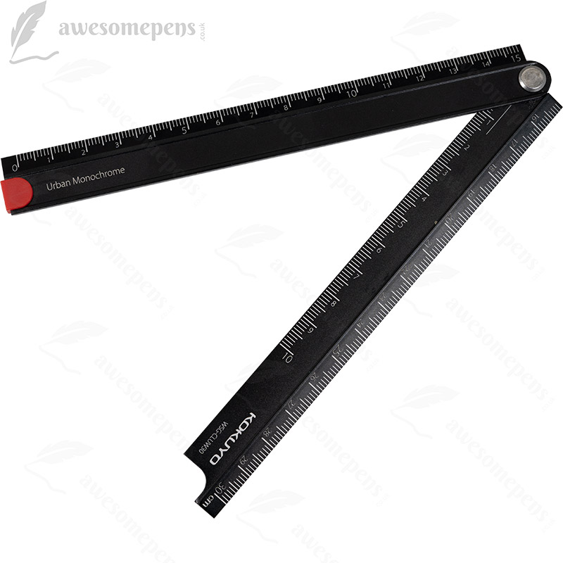 Kutsuwa HiLiNE folding aluminum ruler 30cm choose from 3 Body Colors XS31 