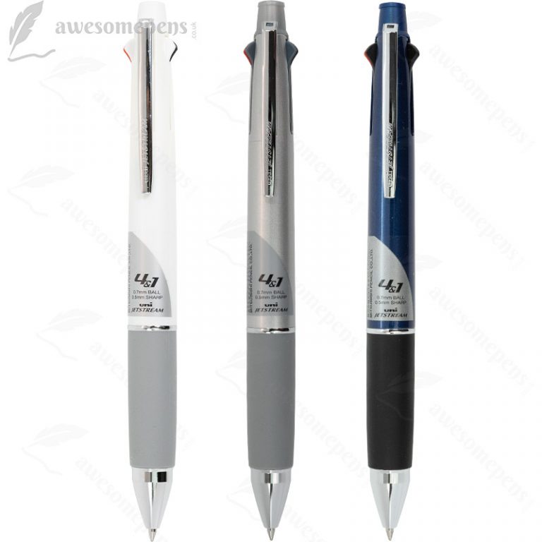 Uni Jetstream Multi Penna 4 In 1 - 3 Colori 0,7 Mm + Matita 0,5 Mm, Corpo Trasparente Nero