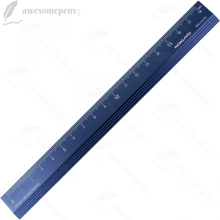 18cm Long Ruler Kokuyo Urban Monochrome Alumite Metal Ruler - 18cm - Awesome Pens