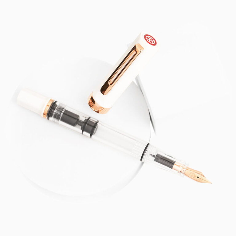 TWSBI Eco White – Penna Stilografica Con Caricamento A Stantuffo, Pennino In Acciaio B (Broad), Trasparente