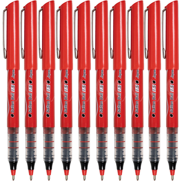 Red Pen Routo OHTO Saiten Ball Rollerball Pen - Red - Pack of 10 - Awesome Pens