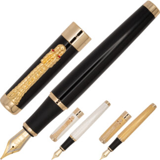 JINHAO 1200 Dragon Mesh Clip Fountain Pen - Fine Nib